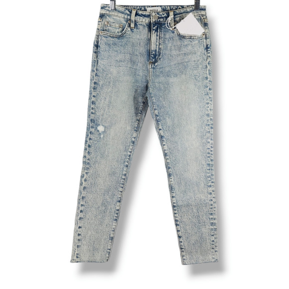 NWT Pistola Aline High-Rise Acid Wash Raw Hem Skinny Crop Jeans Sz. 26x25 June - Picture 3 of 12